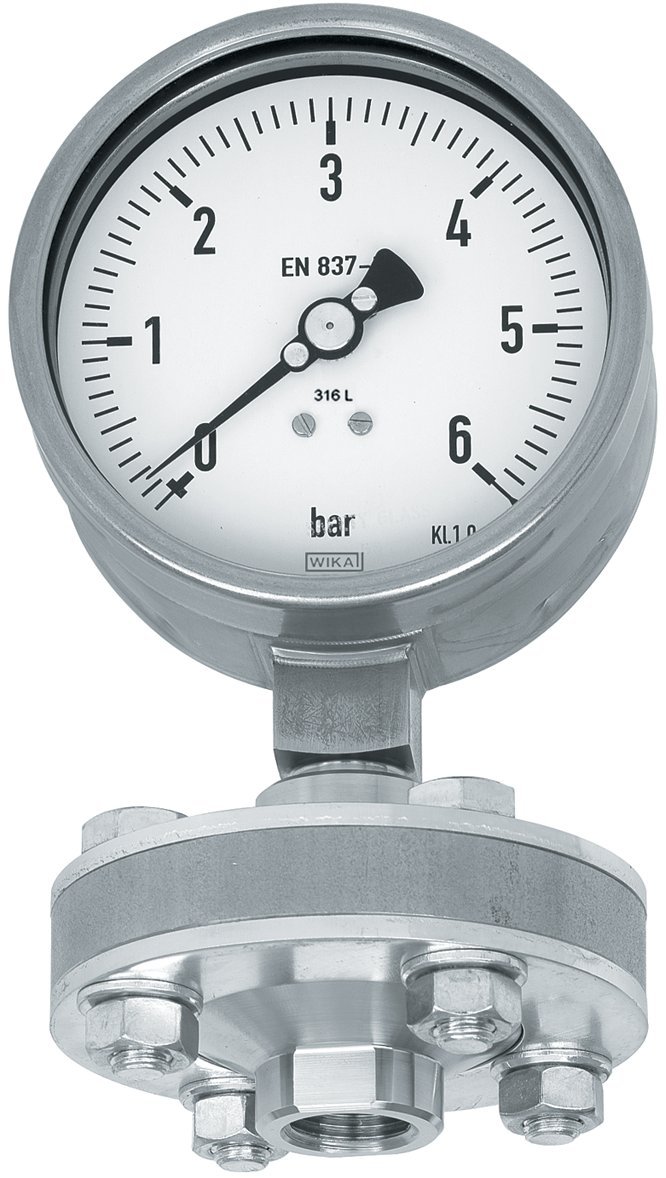 507D - Manomètre tout inox diamètre 100 mm monté sur séparat